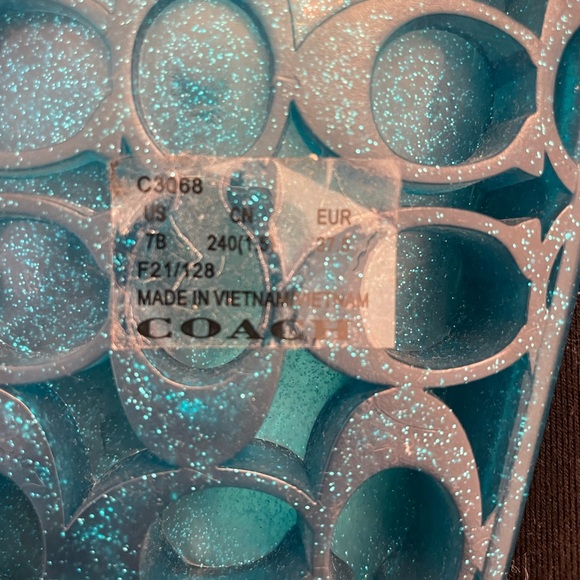 Coach Women’s Ulyssa Jelly Pool Slides in Shadow Blue Size 7 - Picture 4 of 4